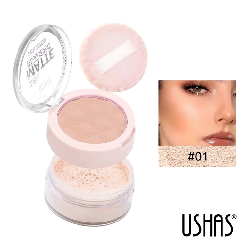 Dúo Polvo Compacto y Traslúcido USHAS – Tono 01