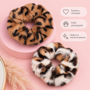 Scrunchie colero para pelo – Animal print - Thumbnail Image 2