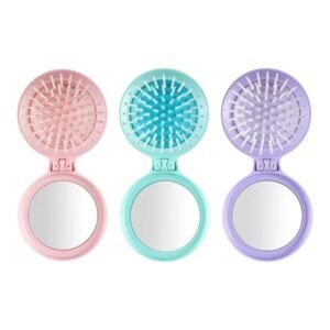 Espejo de mano con peine plegable