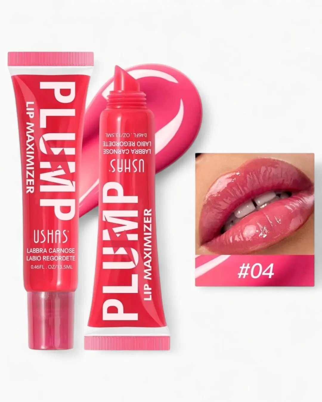 Brillo labial voluminizador USHAS - 04