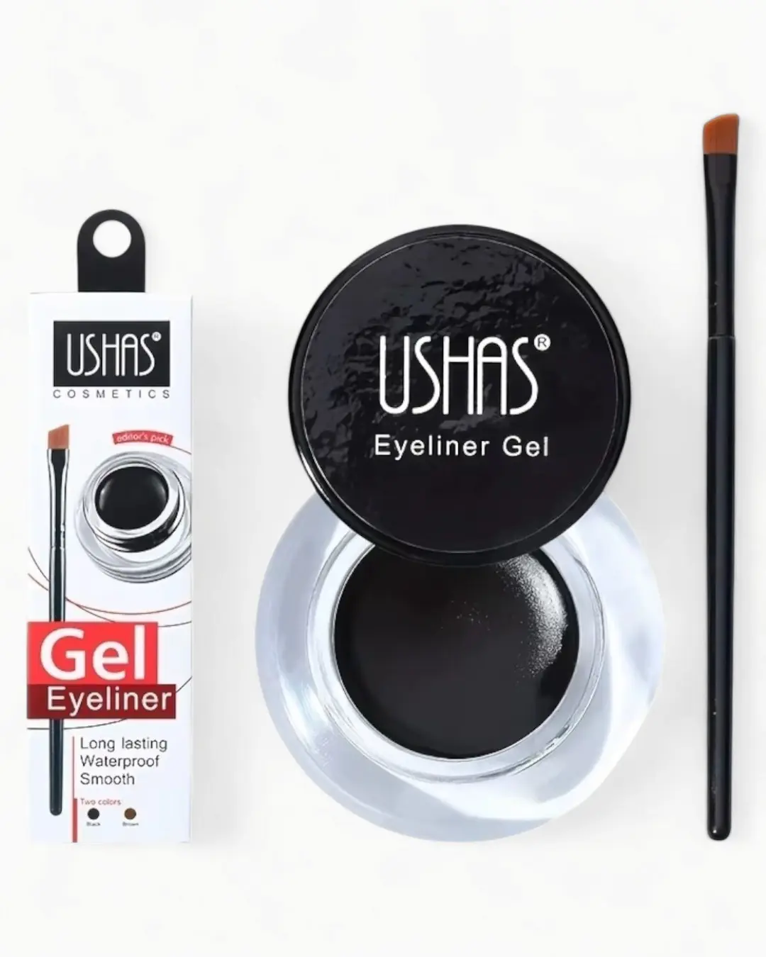 Delineador en gel con brocha USHAS - BLACK