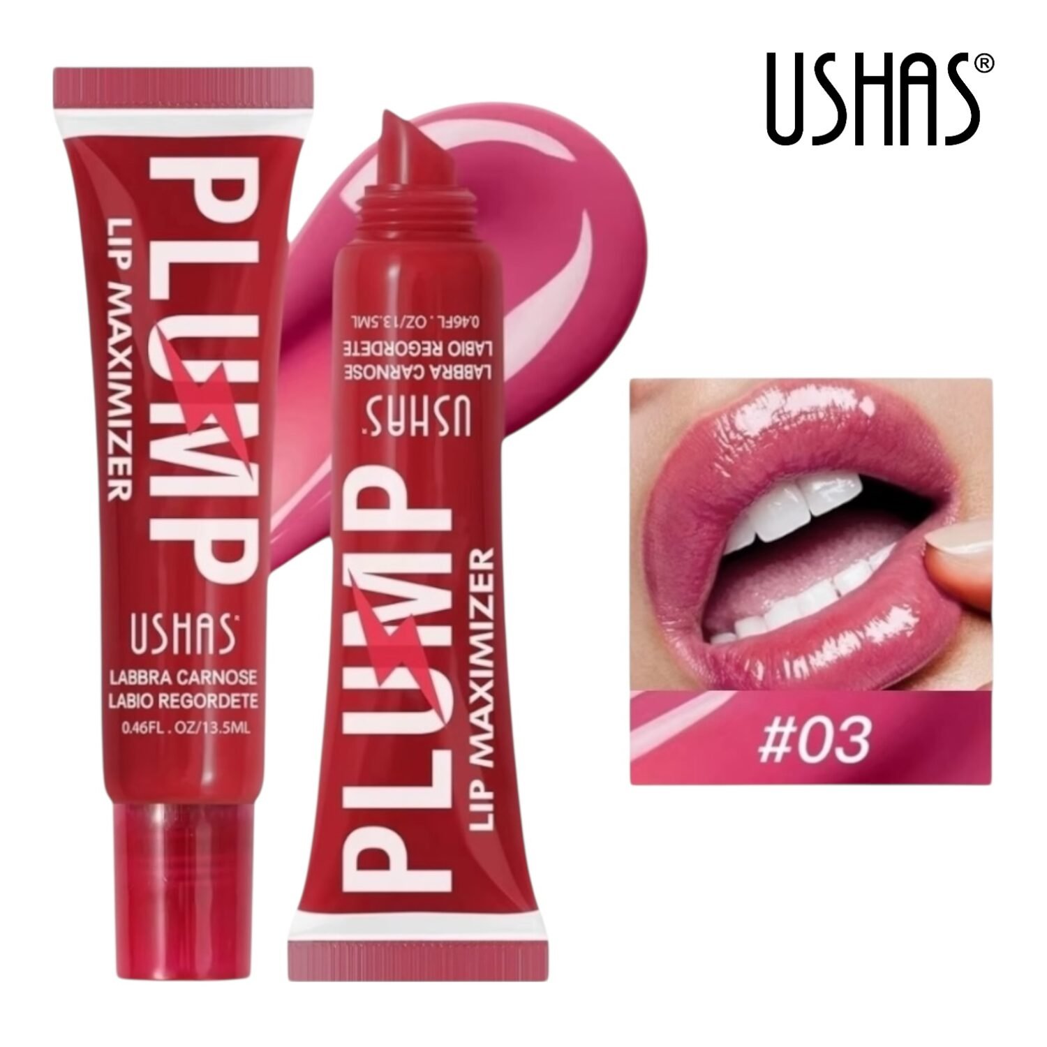 Brillo labial voluminizador USHAS - 03