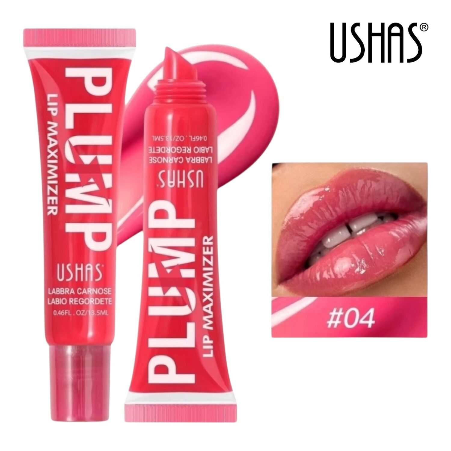 Brillo labial voluminizador USHAS - 04