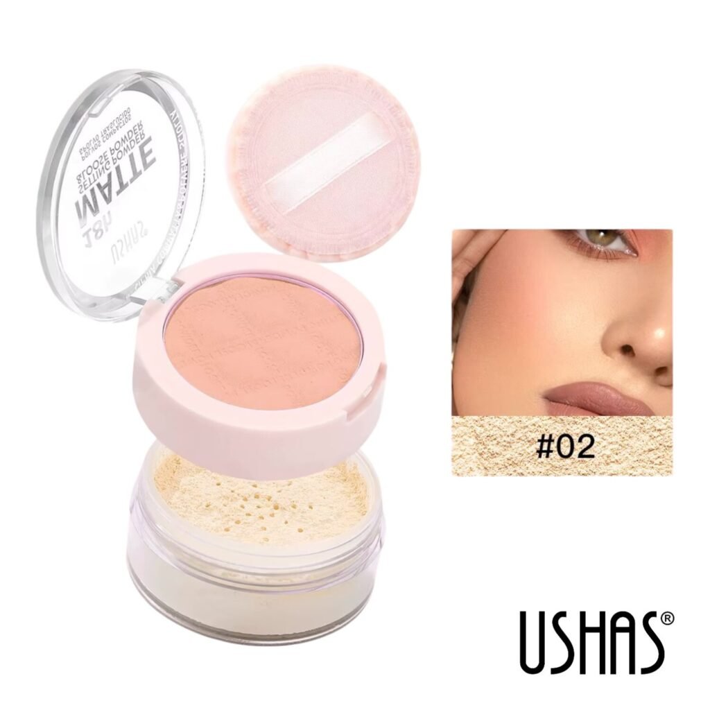 Dúo Polvo Compacto y Traslúcido USHAS – Tono 02