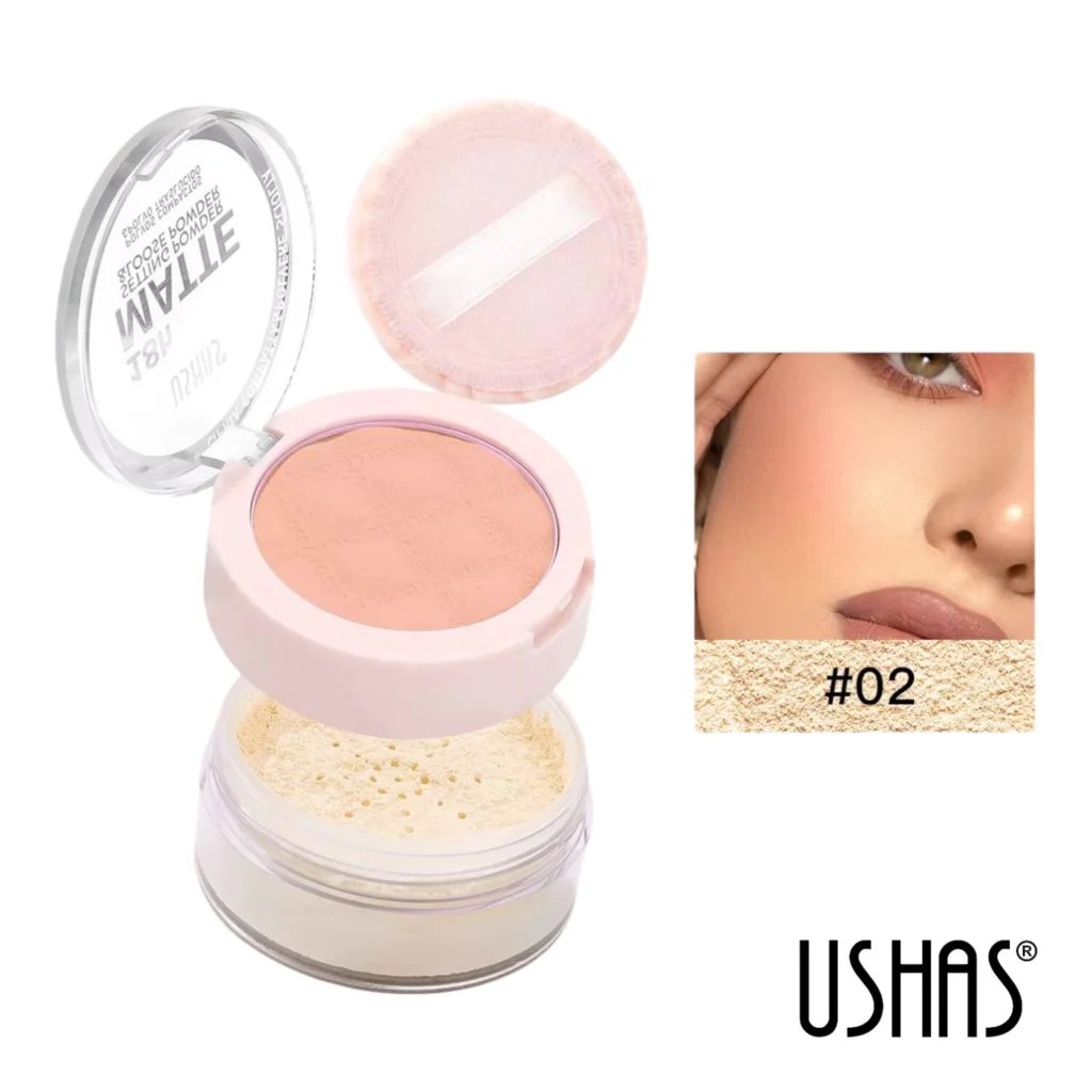 Dúo Polvo Compacto y Traslúcido USHAS – Tono 02