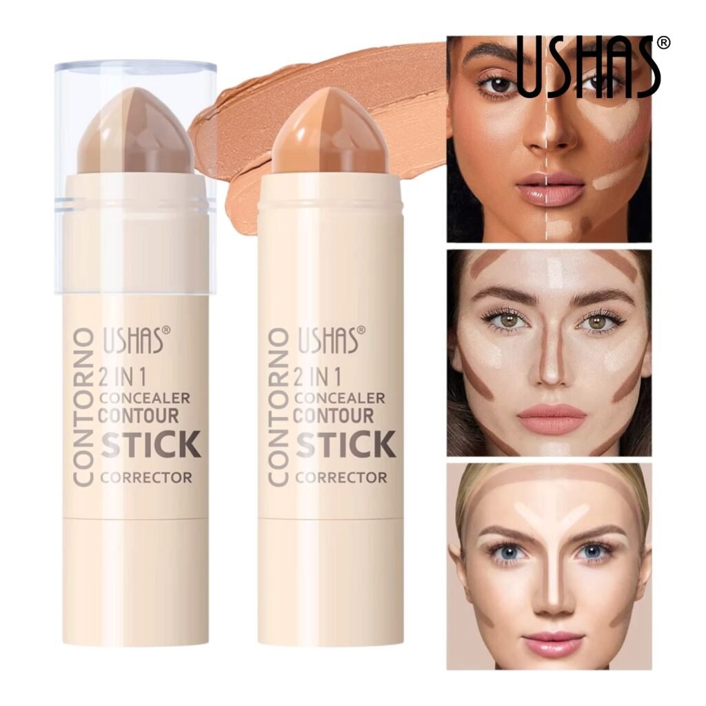 Dúo Contorno y Corrector USHAS 2 en 1 – Cobertura Profesional y Definición