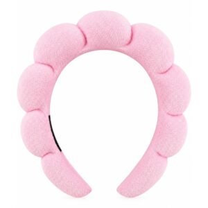 Vincha nube rosa para skincare y maquillaje