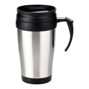 Vaso termico con tapa 450 ml acero inoxidable plateado