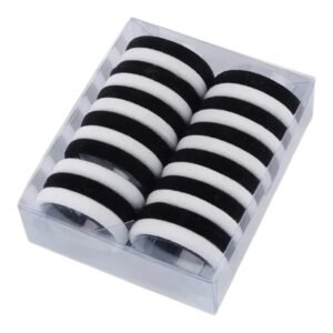 Pack 24 colitas de pelo cabello elásticas negro y blanco