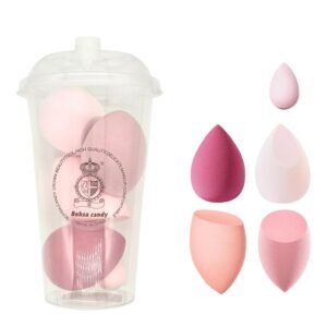 Set x5 esponjas de maquillaje en vasito contenedor